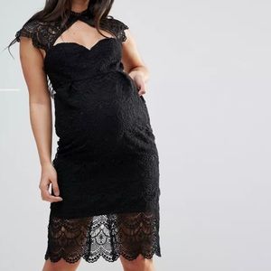 NWT ASOS Maternity Black Midi Dress